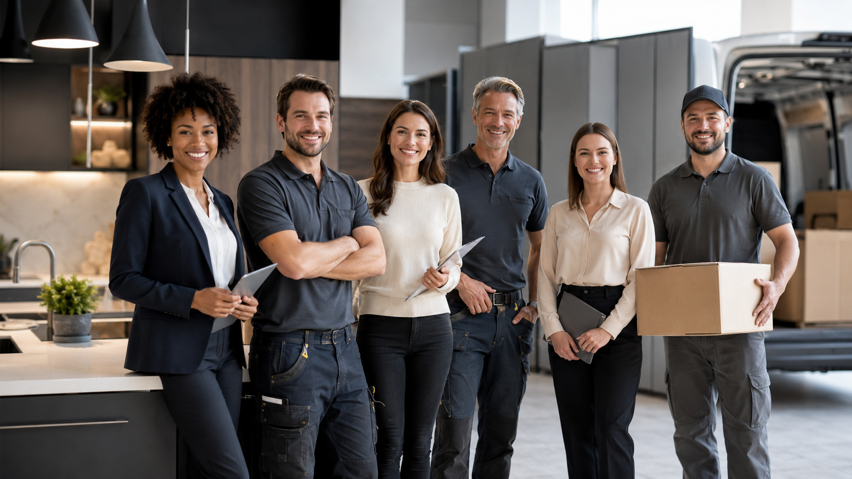 Montage der Badmöbel durch das Serviceteam